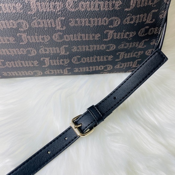 NWT Juicy Couture Flawless Tote Black Gothic Logo Canvas $99 - Picture 4 of 7